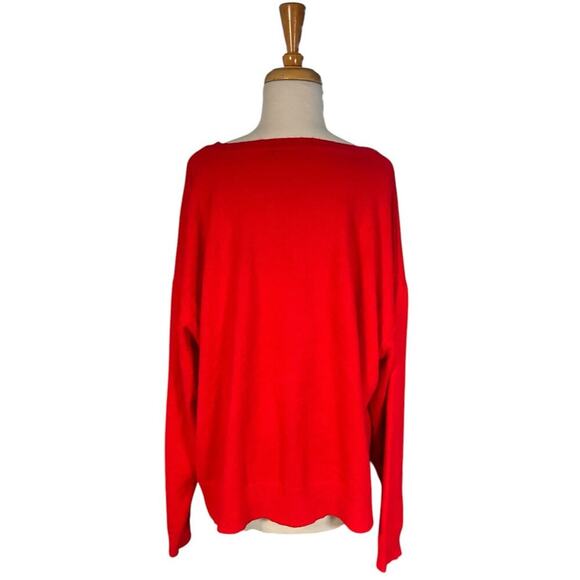 33 Degrees Amour Womens Graphic Sweater Size 2XL NWOT Red & White Cozy Pullover - Picture 6 of 14